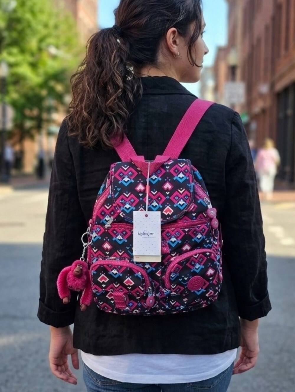 Kipling Geometric City Zip Convertible Backpack